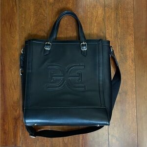 Sam Edelman Black Leather Messenger Bag